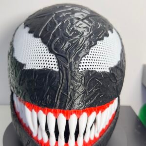 Venom-Inspired Mask – Black & White Cosplay Mask with Teeth Design